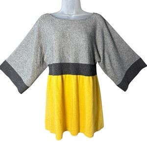 Lord & Taylor 100% Cashmere Y2K Babydoll Tunic Sweater Top Kimono Sleeve L